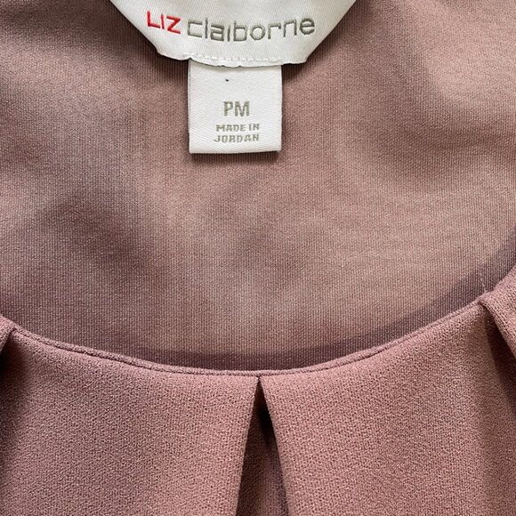 Liz Claiborne Dusty Rose Short Sleeve Work Top Size PM - Picture 3 of 3